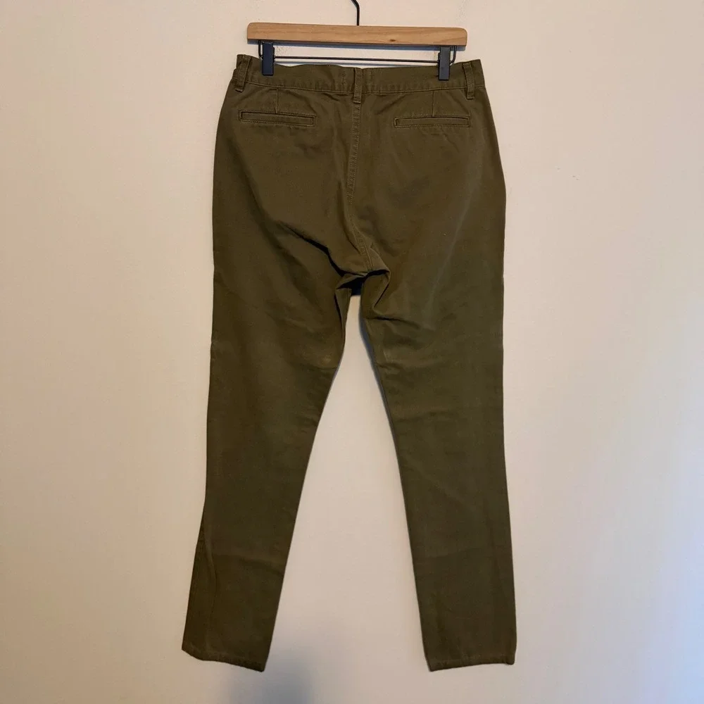 Taylor Stitch Slim chino pants green 33 cotton trill minimalist casual classic - Picture 5 of 5